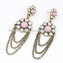 Trendy all match stone tassel earring